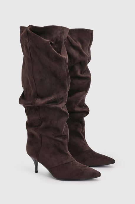 Slouchy Column Knee High Boots - Image 3