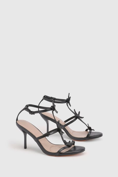 Embellished Triple Starfish Trim Strappy Heels - Image 3