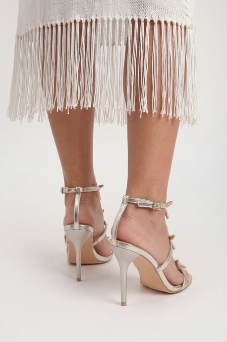 Embellished Triple Starfish Trim Strappy Heels - Image 2