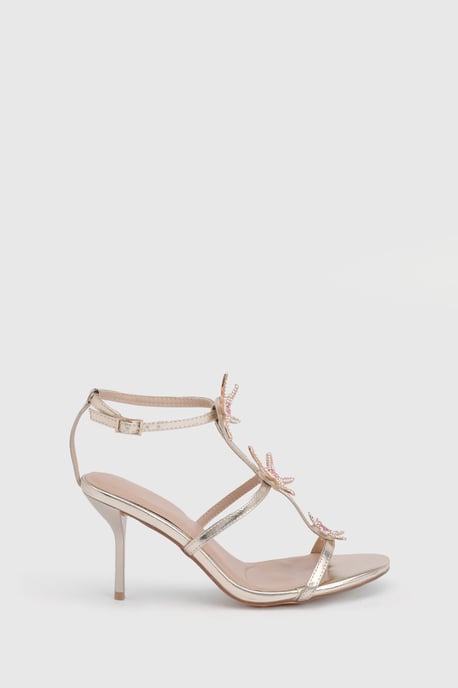 Embellished Triple Starfish Trim Strappy Heels - Image 4