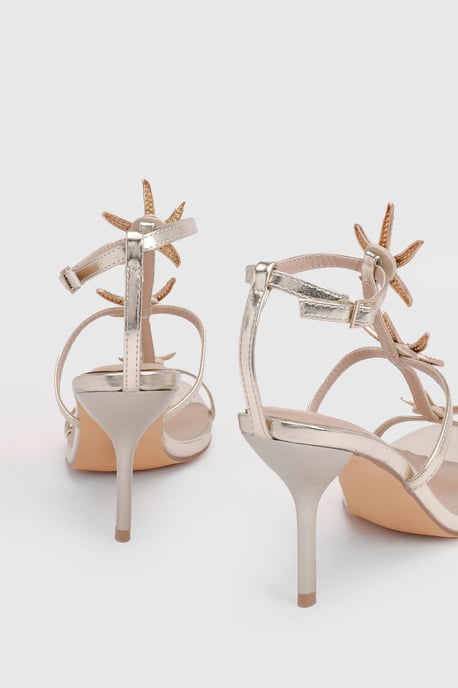 Embellished Triple Starfish Trim Strappy Heels - Image 5