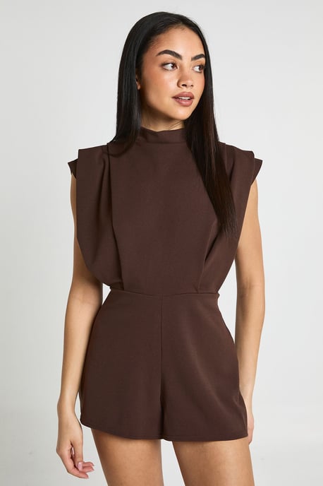 Tailored Pleat Detail Playsuit - Image 1