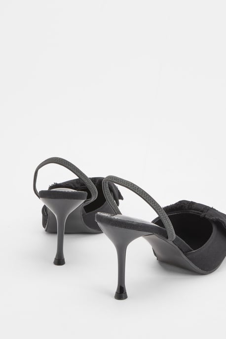 Oversized Bow Detail Slingback Court Shoes - Image 4