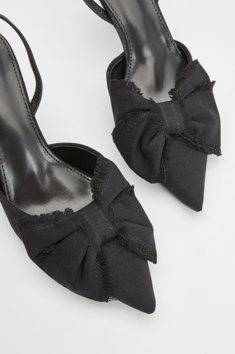 Oversized Bow Detail Slingback Court Shoes - Image 5