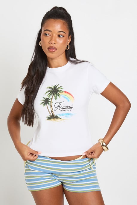 Hawaii Palm Tree Baby Tee - Image 3