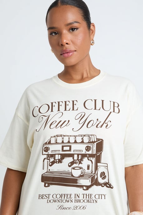 Plus Coffee New York Printed T Shirt - Image 4