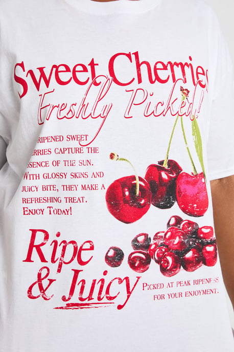 Plus Sweet Cherries Printed T Shirt - Image 4