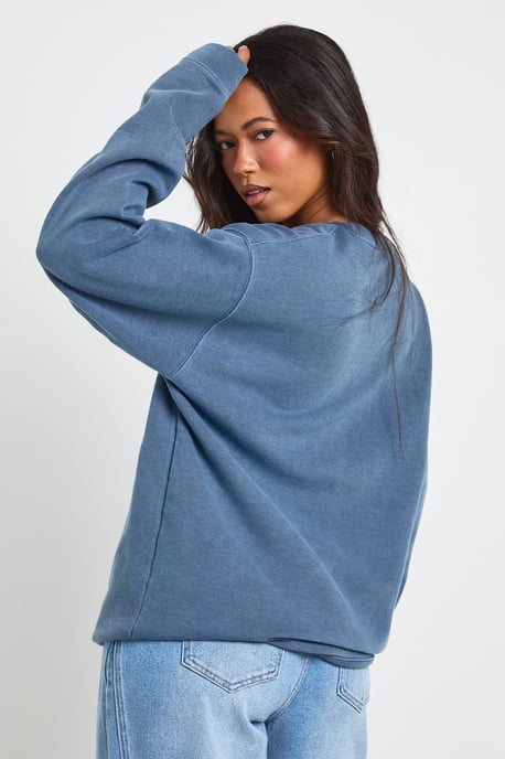 Chicago Print Washed Oversized Sweatshirt - Image 2