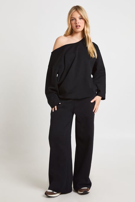 Petite Interlock Off Shoulder Sweatshirt - Image 3