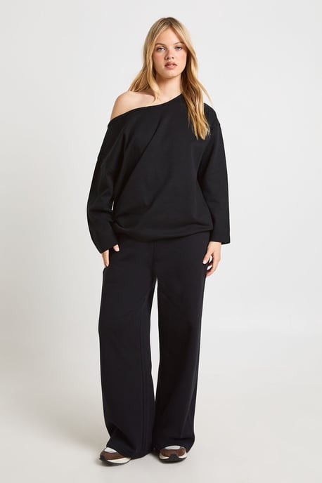 Petite Interlock Off Shoulder Sweatshirt - Image 4