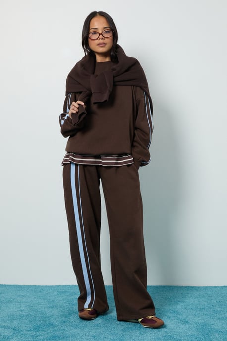 Double Side Striped Oversized Sweatshirt - Image 1