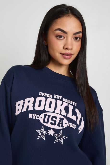 Washed Brooklyn Printed Sweatshirt - Image 4