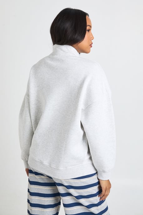 Maternity Oversized Half Zip Sweatshirt - Image 2