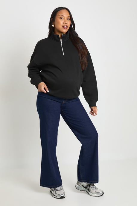 Maternity Oversized Half Zip Sweatshirt - Image 3