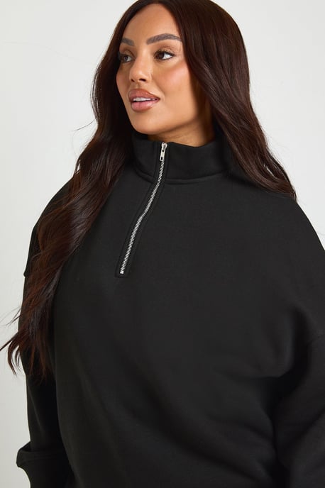 Plus Oversized Half Zip Sweatshirt - Image 4