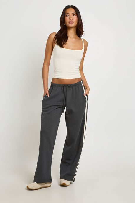 Strappy Cami Vest Top And Striped Jogger Tracksuit - Image 3