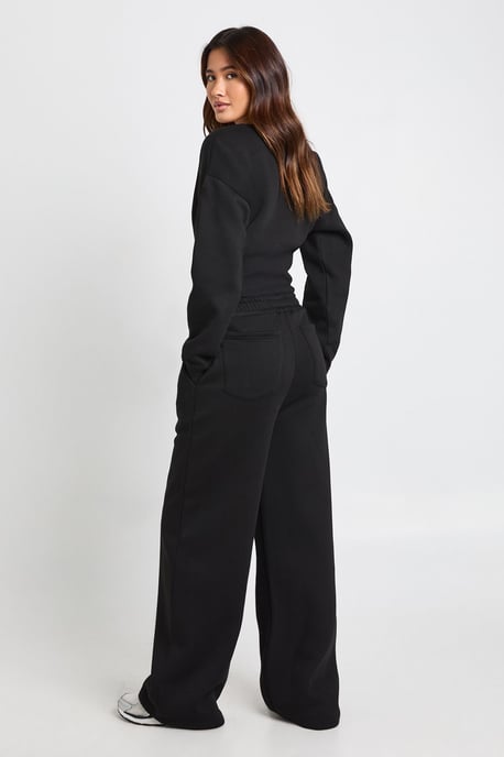 V Neck Deep Hem Sweatshirt And Tailored Jogger Tracksuit - Image 2