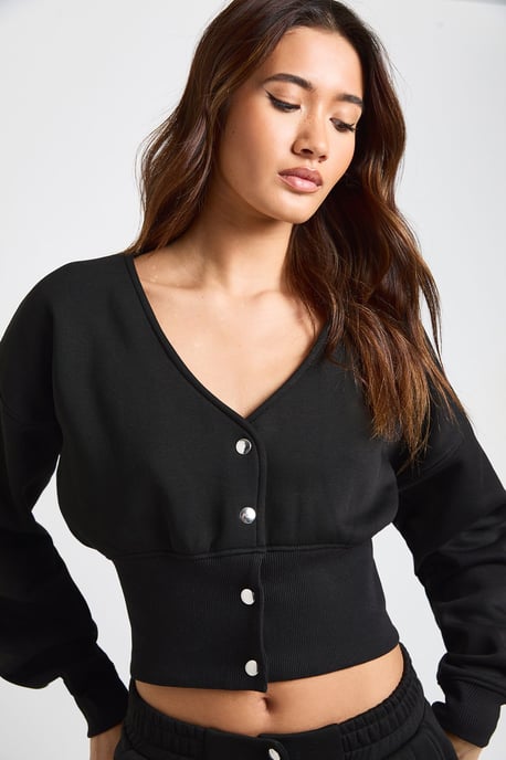 V Neck Deep Hem Sweatshirt And Tailored Jogger Tracksuit - Image 4