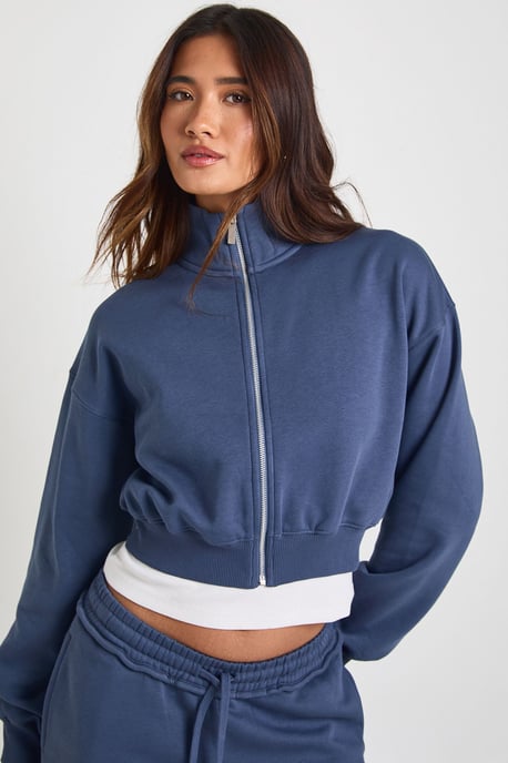 Fitted Funnel Neck Sweatshirt And Straight Leg Jogger Tracksuit - Image 4