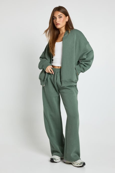 Bomber Jacket Wide Leg Jogger Tracksuit - Image 1