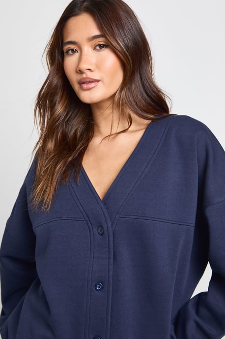 Button Through Cardigan Sweatshirt And Straight Leg Jogger Tracksuit - Image 4