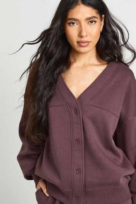Tall Button Through Cardigan Sweatshirt And Straight Leg Jogger Tracksuit - Image 4