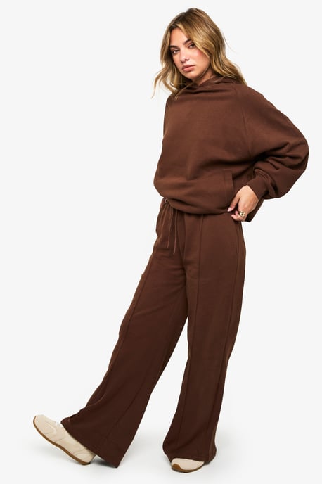 Petite Pintuck Detail Deep Waistband Wide Leg Jogger - Image 3
