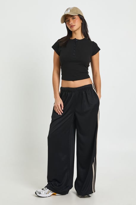 Petite Side Stripe Adjustable Cuff Wide Leg Jogger - Image 3