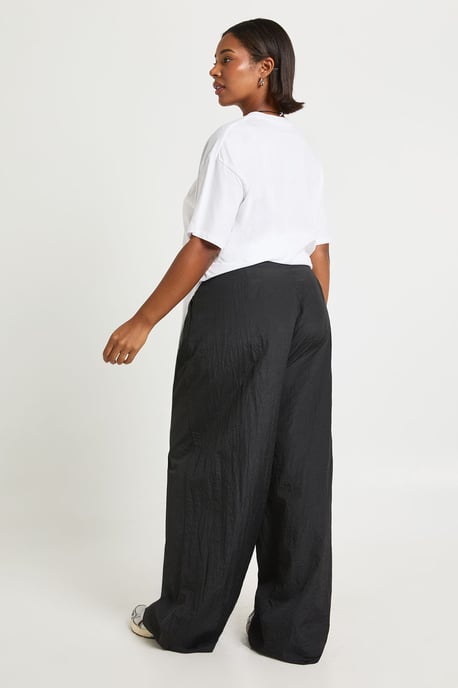 Plus Nylon Pleat Detail Cargo Trousers - Image 2