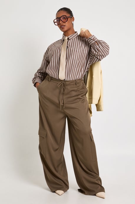 Plus Cotton Twill Cargo Trousers - Image 1