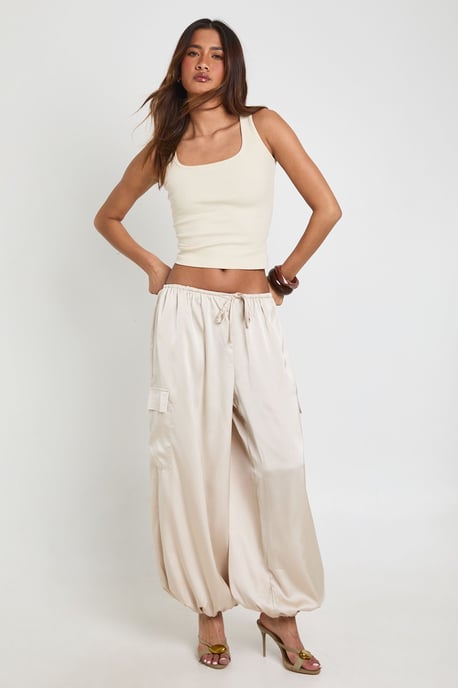 Satin Cargo Balloon Trouser - Image 4