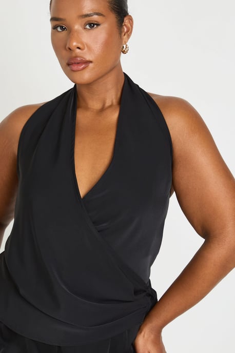 Plus Woven Cowl Wrap Drape Co-Ord - Image 3