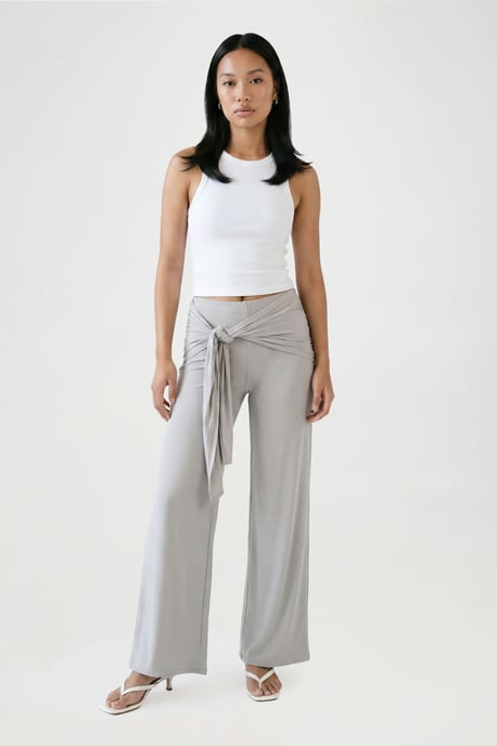 Tie Waist Flare Trouser - Image 1