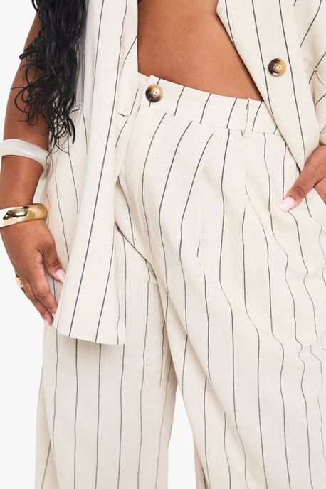 Plus Tailored Linen Stripe Trouser - Image 5