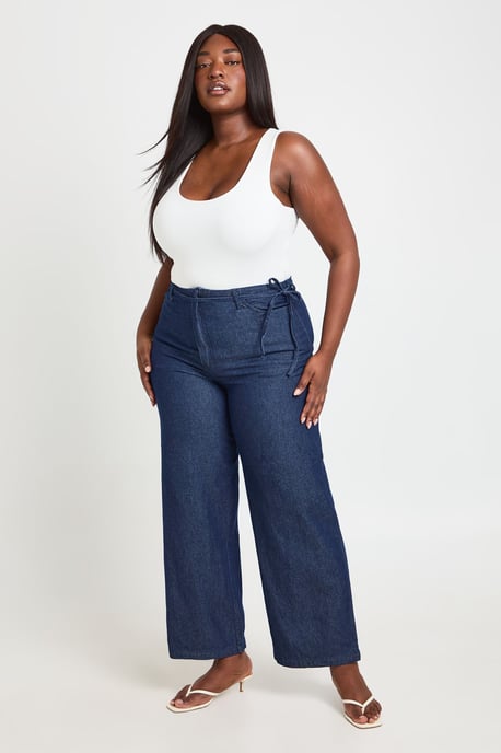 Plus Chambray Tie Detail Trouser - Image 1