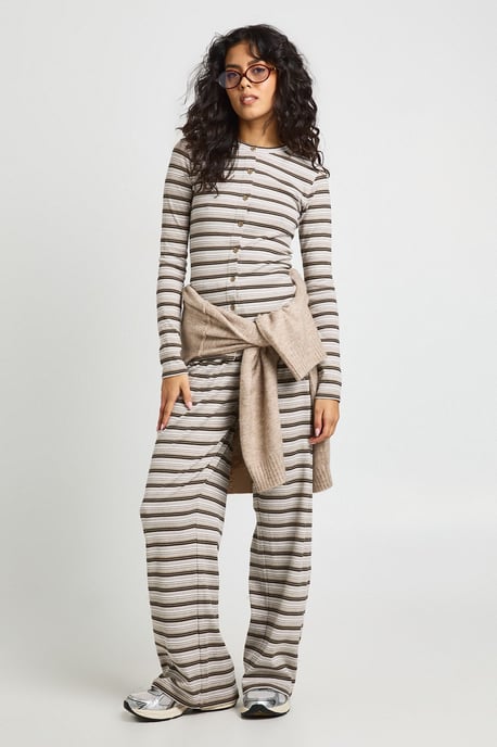 Stripe Rib Drawcord Trouser - Image 1