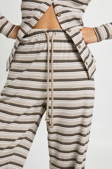 Stripe Rib Drawcord Trouser - Image 4