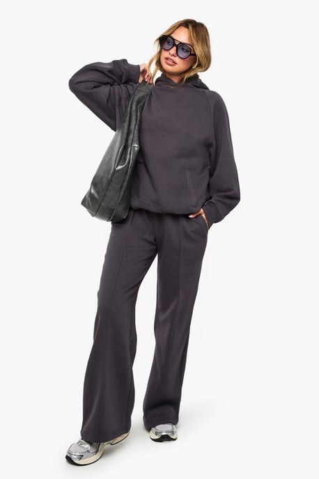 Petite Pintuck Detail Deep Waistband Wide Leg Jogger - Image 3