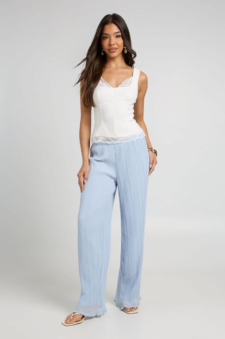 Pleated Single Channel Waistband Trouser - Image 3