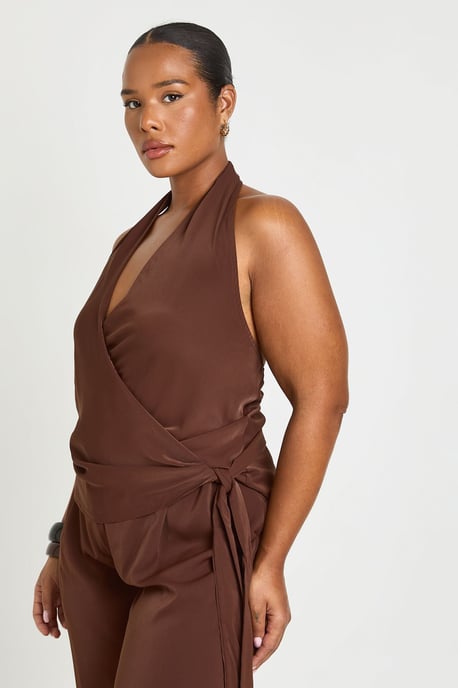 Plus Woven Cowl Wrap Drape Co-Ord - Image 4