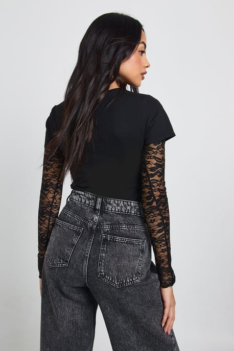 Lace Sleeved Baby Tee - Image 2