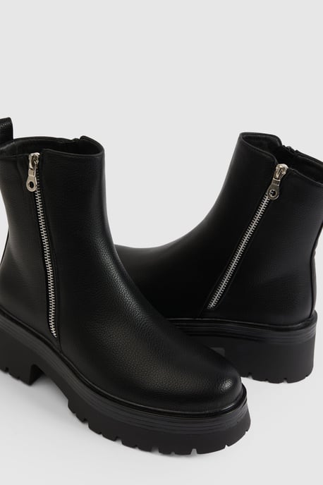Chunky Zip Detail Chelsea Boots - Image 6