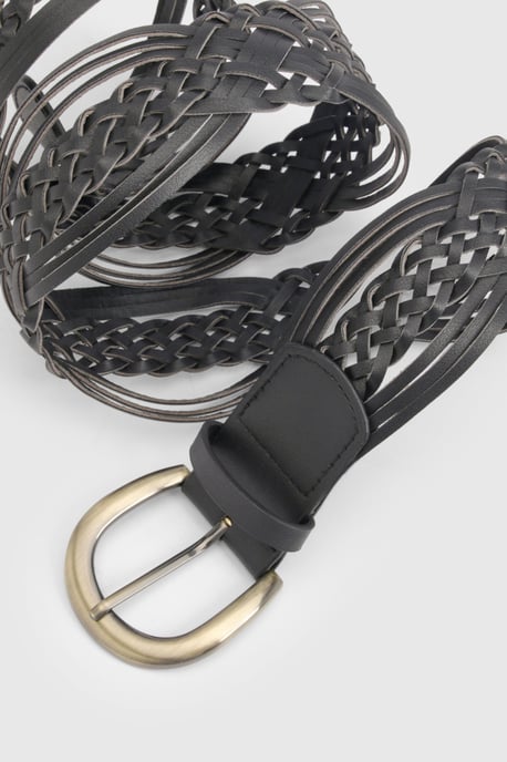 Black Braided Detail Belt - Image 3