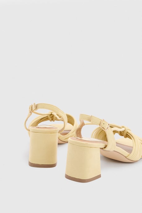 Heidi Faux Suede Flared Block Heel Strappy Sandals - Image 4