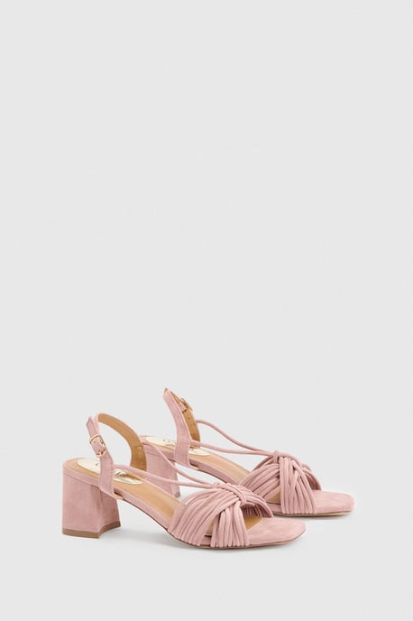 Heidi Faux Suede Flared Block Heel Strappy Sandals - Image 3