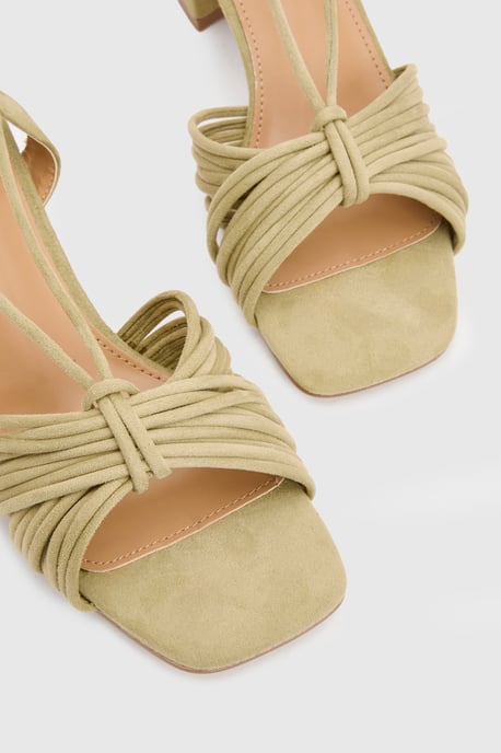 Heidi Faux Suede Flared Block Heel Strappy Sandals - Image 5