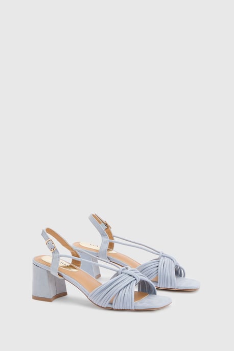 Heidi Faux Suede Flared Block Heel Strappy Sandals - Image 3