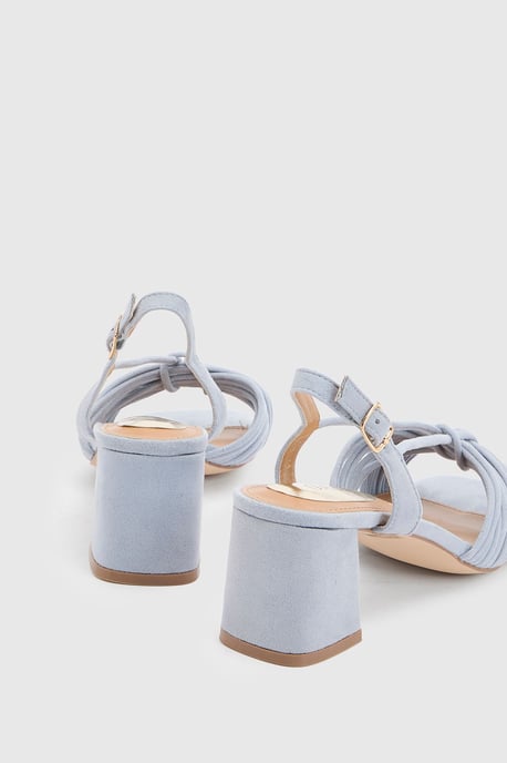 Heidi Faux Suede Flared Block Heel Strappy Sandals - Image 4