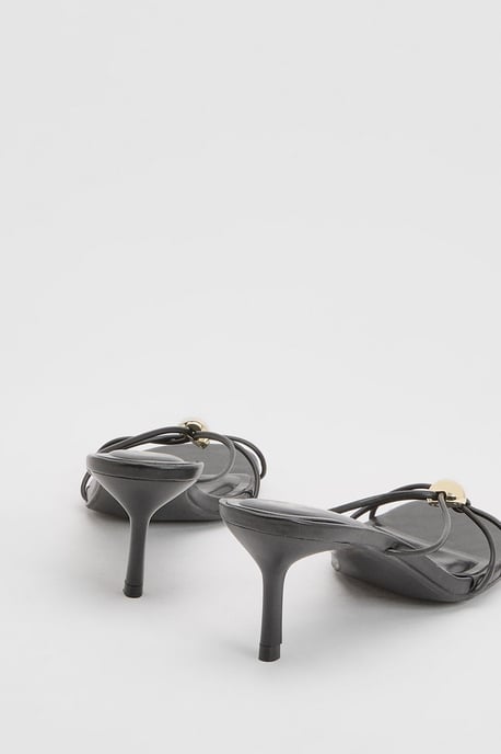 Hardware Detail Strappy Heeled Mules - Image 4