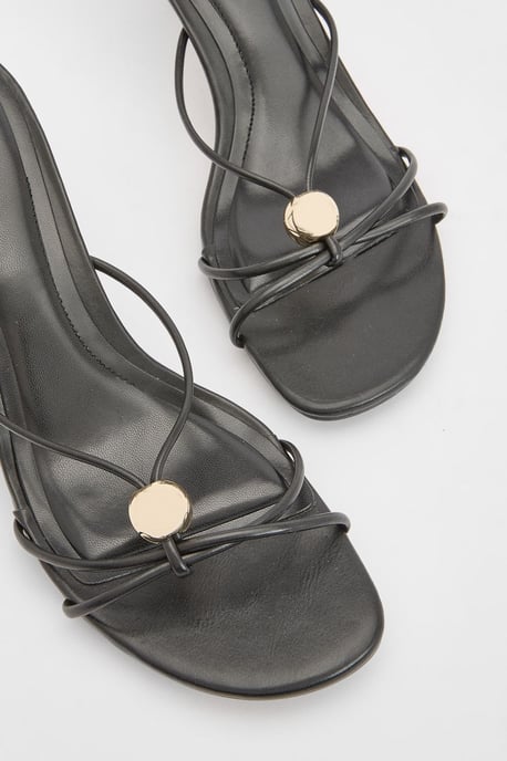 Hardware Detail Strappy Heeled Mules - Image 5